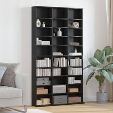 Cd reol vidaXL CD-Reol Sort Eg 101 x 23 x 177,5 cm Konstrueret Træ Bogreol