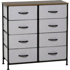 Steel Chest of Drawers Homcom Industrial Bedroom Dresser Grey Chest of Drawer 81.5x81.5cm