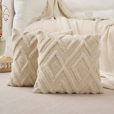 Cushion Covers Shein Set Of 2 Faux Fur Cream White Throw Pillow Covers 18x18 Cushion Cover Beige