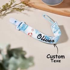 White Pacifier Holders Shein Personalized Pacifier Clip Custom Baby 1pc