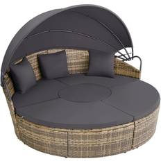 Santorini tectake Rund Daybed I Polyrattan Santorini - Natur