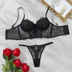 S Lingerie Sets Shein Women Floral Lace Lingerie Set - Women
