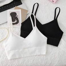 Bralettes Children's Clothing on sale Shein Teen Girl 2pcs Seamless Padded Sports Bra Set - Minimalist Design