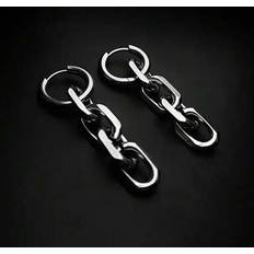 Shein Gothic-Inspired Stainless Steel Chain Dangle Earrings - Attire