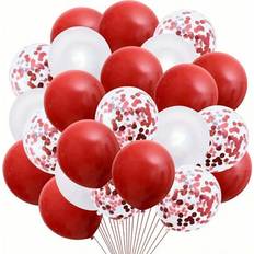 Valentines Day Balloons Shein Red And White Balloon Set 40pcs 12 Inch