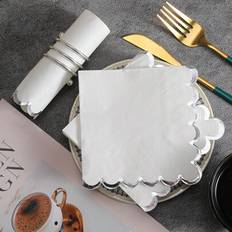 Silver Paper Napkins Shein White And Silver Paper Napkins 20pcs