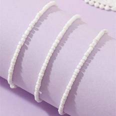 Pearl Anklets Shein Simple Multi-Layer Heart Design Anklet - Adjustable Pearl