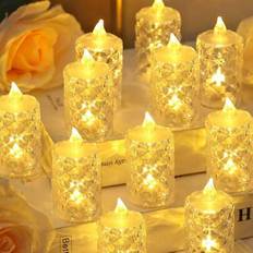 Acrylic Candlesticks, Candles & Home Fragrances Shein Large-Sized Acrylic Crystal Pattern Electronic Light 24pcs LED Candle