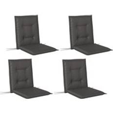 Cotton Chair Cushions OutSunny Set of 4 Garden Outdoor Seat Pads Charcoal Chair Cushions Grey