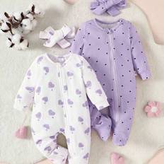 0-1M Other Sets Shein Newborn Baby Girl Set - Heart/Polka Dot Pattern