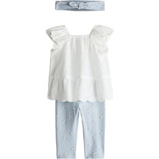 H&M 3-Delat Set I Bomull - Ljusblå/Vit