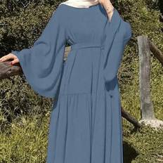 Shein Elegant Solid Color Bell Sleeve Dress - Spring/Summer