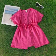 Shein Young Girls Fashion Loose Chiffon Drop Shoulder Casual Top
