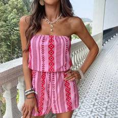 Shein Women's Summer Boho Jumpsuit - Woven Printed Loose