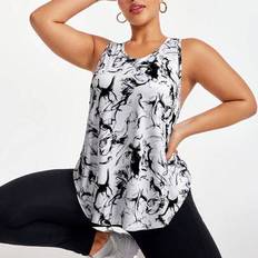 Tie Dye Tank Tops Shein Plus Size Tie Dye Print Racerback Casual Sports Tank Top