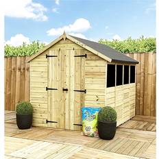 Dakota Fields 10 x 8 Garden Shed Pressure Treated T&G Double Door Apex Wooden Garden Shed 10x8 (Building Area )