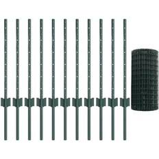vidaXL Euro Zaun Set aus 2 Grün Stahl 25 x 0.6 m