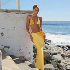 Florals Bikini Sets Shein Floral Print Bikini Set With Cover-Up Skirt - Women