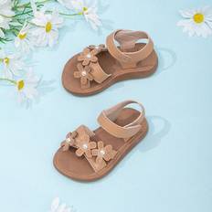 Brown Sandals Shein Infant Floral Decor Fashionable Cute Casual Sandals - Brown