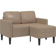 vidaXL 2-Personers Med Chaiselong L-Formet 125 cm Kunstlæder Sofa 3 personers