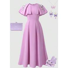 Shein Teen Girls Elegant Long Dress - Gold