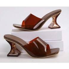 Transparent - Women Heeled Sandals Shein Summer New High Heel Slippers - Transparent