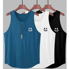 Sportswear Garment Tank Tops Children's Clothing Shein Tween Boys Casual Street Style Cute Pattern Crew Neck Tank Top - Spring/Summer