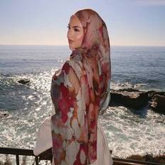 Tie Dye Accessories Shein Design Hot Printed Watercolor Hijabs - Premium Ombre Marble