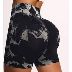 Tie Dye Shorts Shein Seamless Tie-Dye Print Elastic Waist Sports Shorts - Summer
