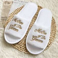 Shein Wedding Theme Slippers - White Coral Fleece