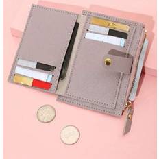 Wallets & Key Holders Shein Customizable Simple Bi-Fold Short PU Leather Wallet - Lightweight