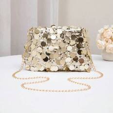 Shein Gold Glitter PVC Women One Shoulder Diagonal Cross-Body Bag - Gold