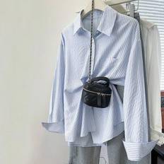 INAWLY Women's Casual Office Wear Striped Long Sleeve Shirt