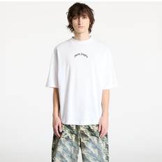 Palm Angels Curved Logo Oversize T-shirt Man - Off White