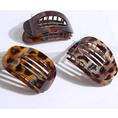 Shein 1pc/3pcs Women Leopard Print Flat Clip Hair Accessories, Comfortable Arc Design, Suitable For Medium Thick Hair, Casual For Driving, Yoga