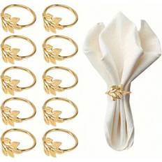 Shein 10 Pcs Gold Rings - Zinc Alloy Napkin Ring