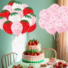 Shein 40pcs Sweet Strawberry 12inch Latex Balloons Set