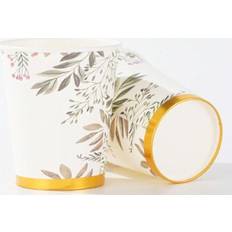 Green Paper Cups Shein 9oz Plant-Based Green Leaf Paper Cups