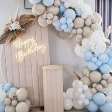 Shein 130pcs White Beige Blue Balloon Garland Arch Kit