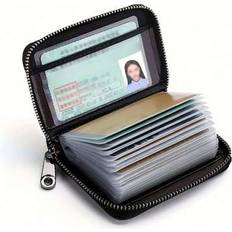 Wallets & Key Holders Shein PU Leather Card Holder Zipper Wallet - 20 Card Slots