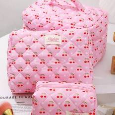 Shein Cherry Quilted Bag Dotted On Pink Background - Pink