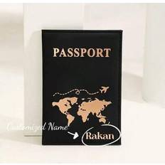 Credit Card Slots Passport Covers Shein Customized Name Travel Essentials - Leather