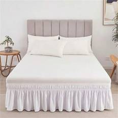 Valance Sheets Shein 18-Inch Brushed Bed Skirt Queen Size Valance Sheet White