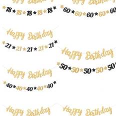 Party Decorations Shein Black Gold Birthday Banner 18th 30th 40th 60th 70th 50th