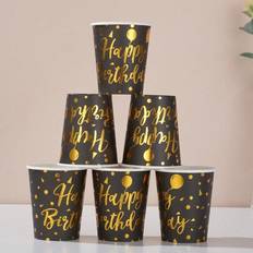 Party Paper Cups Shein Disposable Paper Cups 10pcs Black Base