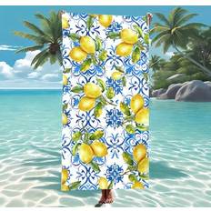 Shein Lemon Print Ultra-Soft Microfiber Beach 1pc Towel