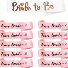 White Photo Props, Party Hats & Sashes Shein Hen Party Sashes Set Bride To Be Sash White 10 x Bridesmaid Sash Pink