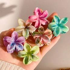 Purple Hair Clips Shein 6 Pcs Women Floral Hair Clips 4cm