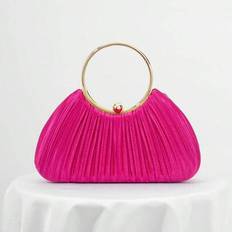 Polyamide Clutches Shein Satin Pleated Box-Shaped Evening Clutch Bag - Wedding