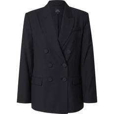 Armani Exchange Blazers Armani Exchange Semi-Structured Double-Breasted Blazer - Black